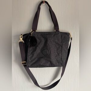 Kipling “New Shopper” Tote/Crossbody Bag with Monkey Keychain Gold-Tone Hardware